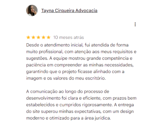 Avaliação do Cliente